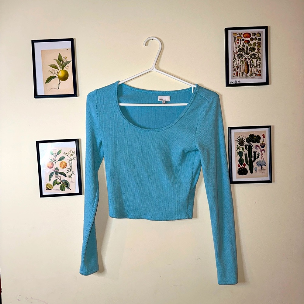 🧚‍♀️3/25🧚‍♀️ BLUE LONG SLEEVE TOP XS